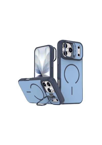 Apple Uyumlu iPhone 17 Pro Max  Flexa Magsafe Kapak Şeffaf Darbe Emici İnce Premium Kılıf Mavi
