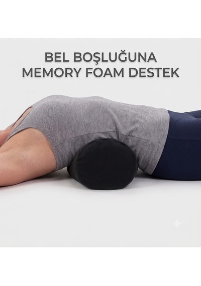 Çok Amaçlı Visco Silindir Yastık Ortopedik Boyun Yastığı Bel Boyun Bacak İçin Siyah Yastık Yumuşak Yastık 46x14 Cm