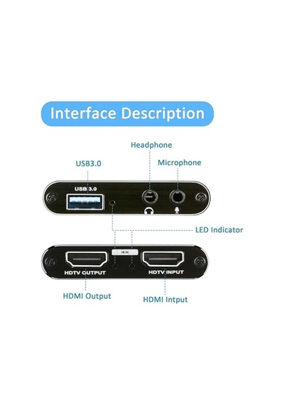 An4130 Hdmı 4k Uhd 30hz Video Capture Cihazı Gamer Yayın Ve Kayıt Uyumlu