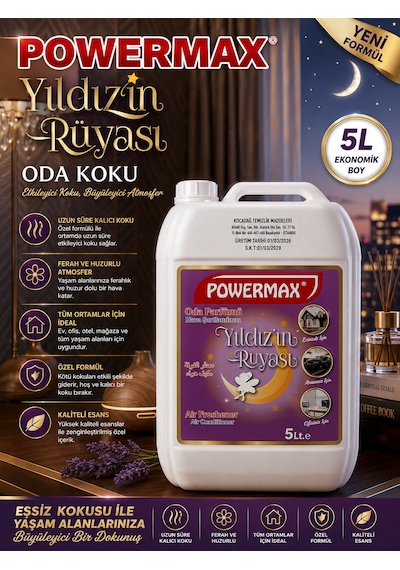 Powermax Yıldızın Rüyası Aromatik Ortam Şartlandırıcı 5 L Oda Kokusu Çok Aromalı
