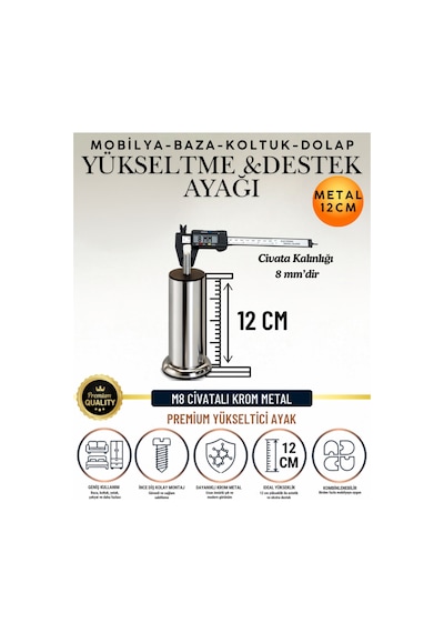 2'li Set 1 Adet Ayak Ve Aparat 12 Cm M8 Vidalı Metal Krom Ayak Mobilya Ayağı Baza Ayağı Kanepe Ayağı Koltuk Ayağı Yatak Ayağı Yükseltme Ayağı Dolap Ayak Sehpa Sandık Ayakları Değişim Destek Ayağı Gümüş Gümüş 2'li Set 1 Adet Ayak Ve Aparat 12 Cm M8 Vidalı Metal Krom Ayak Mobilya Ayağı Baza Ayağı Kanepe Ayağı Koltuk Ayağı Yatak Ayağı Yükseltme Ayağı Dolap Ayak Sehpa Sandık Ayakları Değişim Destek Ayağı Gümüş Gümüş