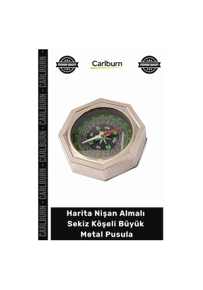 Pusula Dayanıklı Metal Kasa Kamp Avcılık Harita Nişan Almalı Sekiz Köşeli Büyük Metal Pusula