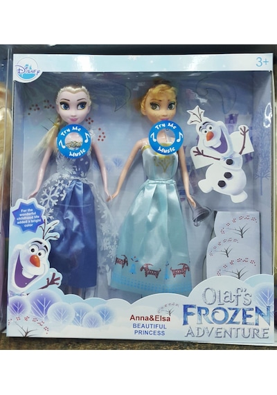 Karlar Ülkesi Frozen Şarkı Söyleyen Elsa Ve Anna 2'Li Bebek Sesli