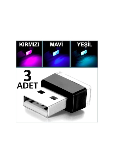 Omeniv 3 adet usb led lamba laptop otomobil notebook ambiyans