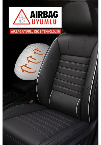 Stone Deri Oto Koltuk Kılıfı - Bel Destekli Fiat Egea-linea-punto-albea-marea-tipo-uno Uyumlu