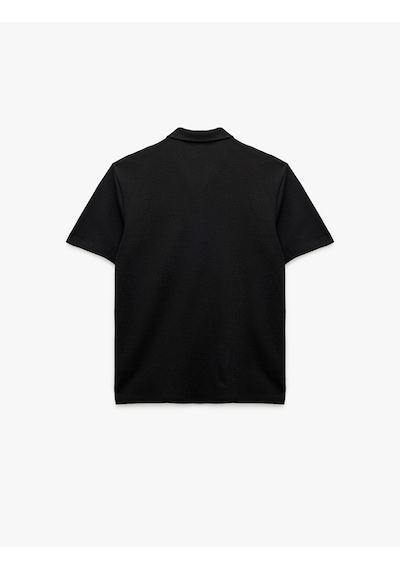 Koton Pamuklu Regular Fit V Polo Yaka Kısa Kollu Tişört Siyah 5sam10024mk Siyah