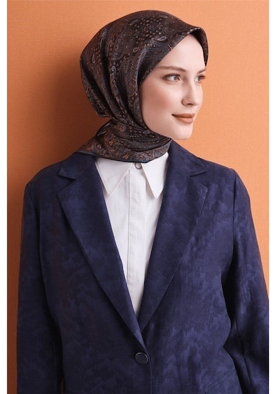 Armine İpek Eşarp 2027 Kış - 9631-31 Acı Kahve Twill