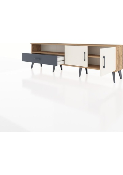Arges Tv Ünitesi 2 Raflı Tek Çekmeceli 2 Kapaklı 176x30x51 Çam-aytaşı/antrasit Aytası/antrasıt Arges Tv Ünitesi 2 Raflı Tek Çekmeceli 2 Kapaklı 176x30x51 Çam-aytaşı/antrasit Aytası/antrasıt