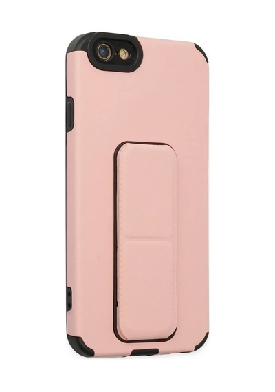 Apple Uyumlu iPhone 6 Uyumlu Kılıf Mega Standlı Silikon - Pudra