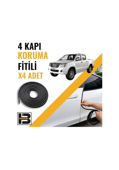 Toyota Hilux 2006-2015 Kapı Koruma Fitili-4 Kapı-siyah-bm2452