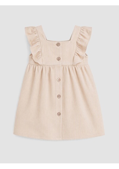 LC Waikiki Lcw Baby Bej Bisiklet Yaka Fırfırlı Kız Bebek Elbise Beıge