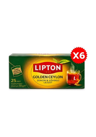 Lipton Golden Ceylon Bardak Poşet Siyah Çay 25li X 6 Adet