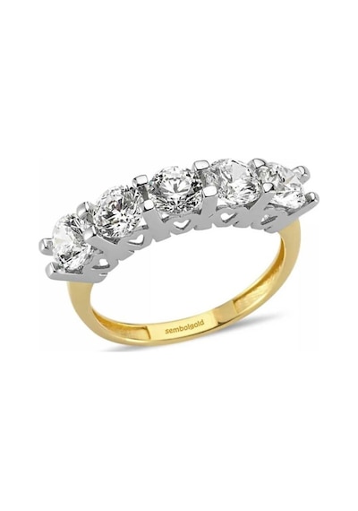 14 Ayar Altın 5 Taş Yüzük Swarovski Taşlı 285798573