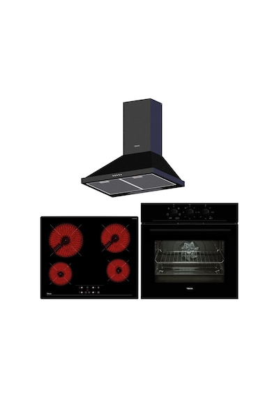 Teka HE 715 BK - TZ 6415 - DBT 60 BK Siyah Ankastre Set