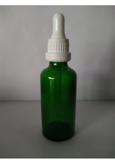 50Ml Cam Yeşil İnce Damlalıklı Kilitli Kapak Beyaz (10 Ad...