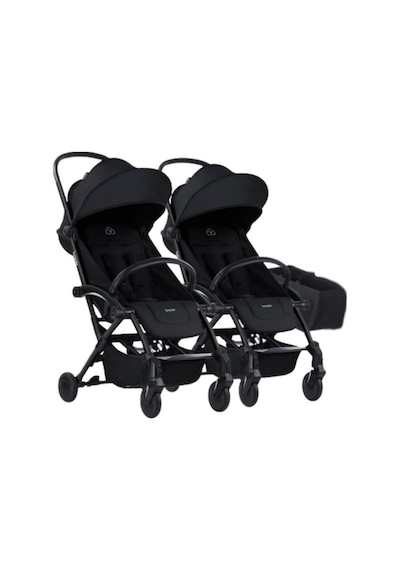 Connect³ İkiz Bebek Arabası / Black - Black & Yan Düzenleyici Çanta Hediyeli