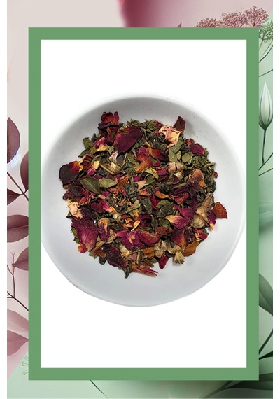 Premium Rose & Spearmint Tea 100g, Özel Harman Gül Ve Kıvırcık Nane Çayı