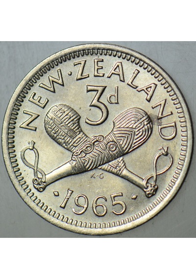 Yeni Zelanda 3 Pence 1965 Kraliçe Iı. Elizabeth. Çil.