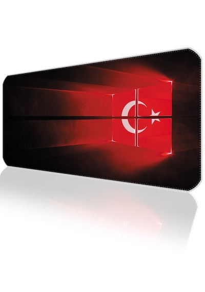 90x40cm Türk Bayrağı Xxl Büyük Boy İlyuka Gaming Oyuncu Mousepad