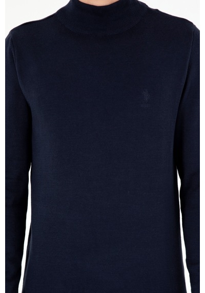 U.S. Polo Assn. Erkek Slim Fit Yarım Boğazlı Lacivert Basic Kazak 50288887-VR033