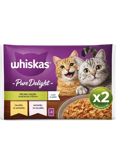 Whiskas Pure Delight Tavuk Dilimli Yaş Kedi Maması 4x85 Gr X 2 Adet