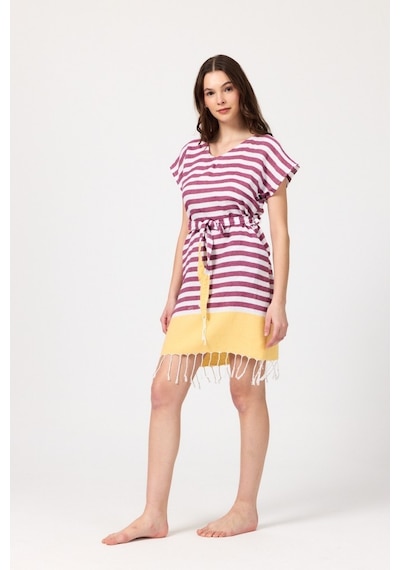 Mulberry Miya Tunik Plaj Elbisesi %100 Pamuk Sarı