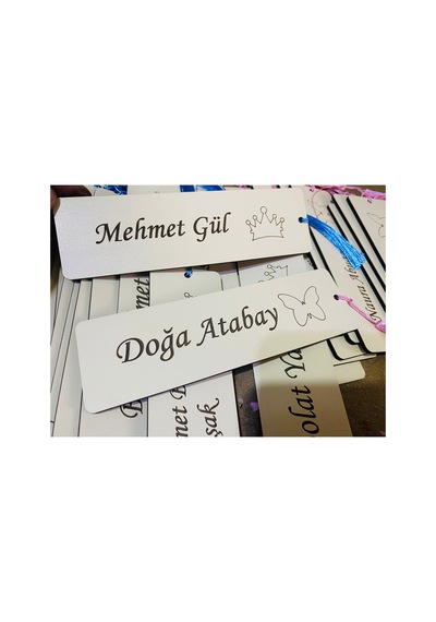 10 Adet Okul Hediyelik Öğrenci İsimli Kitap Ayracı 17x5 Cm