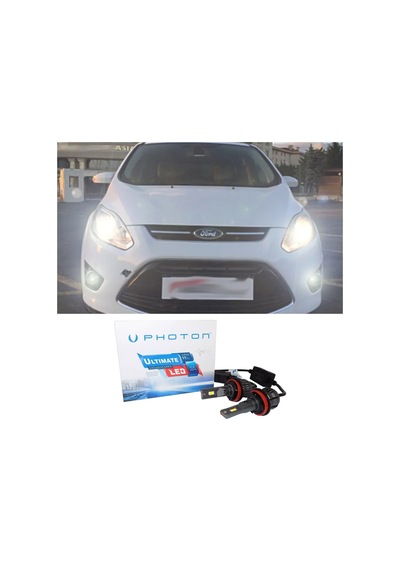 Ford C-max Led Xenon Kısa Far Ampulü H7 Ultimate 9500 Lumens Yeni Seri Beyaz 2003-2010