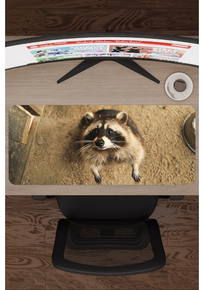 Rakun Kaymaz Dikişli Kauçuk Oyuncu Mousepad V1 - 70x30 Xl Gaming Mouse Pad Fare Altlığı