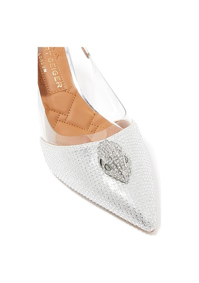 Kurt Geiger Vinyl Slingback Topuklu Ayakkabı - Gümüş Renk Abiye Ayakkabı 38