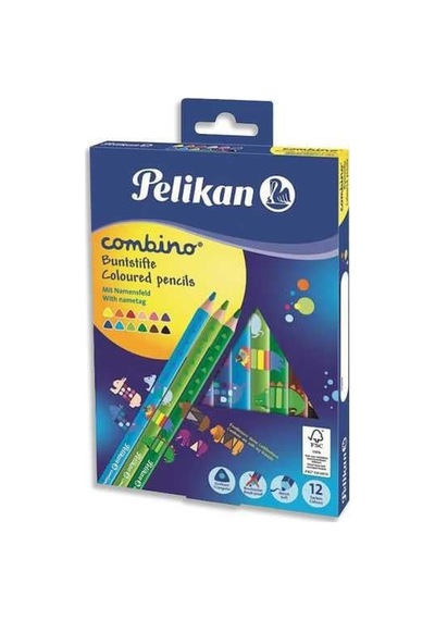 Combino Üçgen Kuru Boya Kalemi 12li Çok Renkli