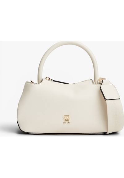 Tommy Hilfiger Th Logotape Mını Satchel Kadın Bej Çanta - Aw0aw18743