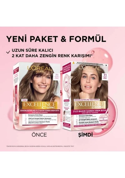 L'oréal Paris Excellence Creme 7.1 Küllü Kumral Saç Boyası