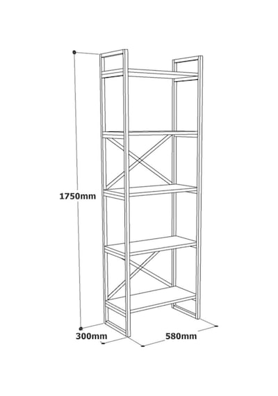 Atlantis 175cm Metal Kitaplık 5 Raflı Atl3-a Atlantik Çam Atlantis 175cm Metal Kitaplık 5 Raflı Atl3-a Atlantik Çam