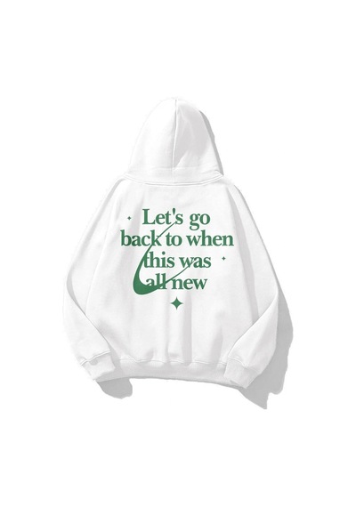 Startmore Unisex Let's Go Back Sweatshirt Hoodie Beyaz Beyaz