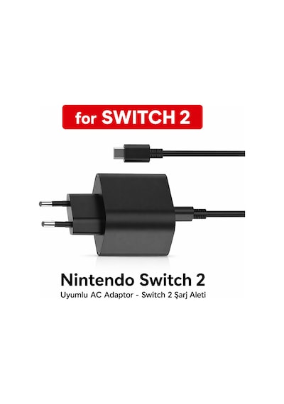 Switch 2 Uyumlu Ac Adaptör 15v 2.8a Hızlı Şarj Aleti Tr Fiş