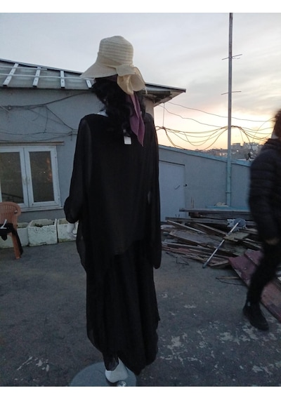 Eren Style Asimetrik Kapaklı Ipek Şalvar Pantolon - Yarasakolllu İpek Bluz Takım-9314 Siyah Eren Style Asimetrik Kapaklı Ipek Şalvar Pantolon - Yarasakolllu İpek Bluz Takım-9314 Siyah