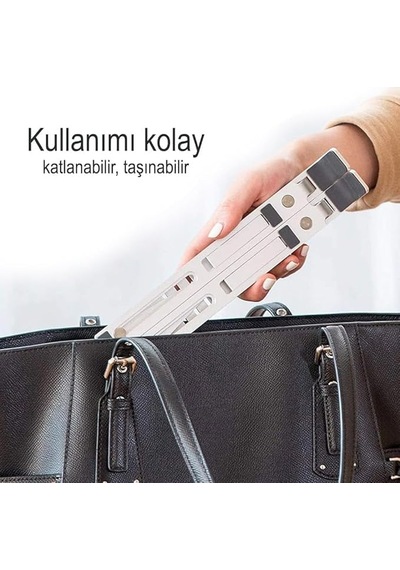 Al-10 Alüminyum Macbook+tablet + 7"-17" Arası Tüm Laptoplara Uyumlu 7 Kademeli Notebook Stand