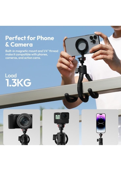 Ulanzi Mt30 Mıknatıslı Karabinalı Esnek Tripod T137 - Siyah