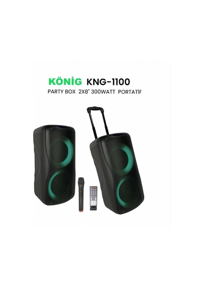König Kng-1100 Party Box 300 Watt Taşınabilir Aktif Hoparlör