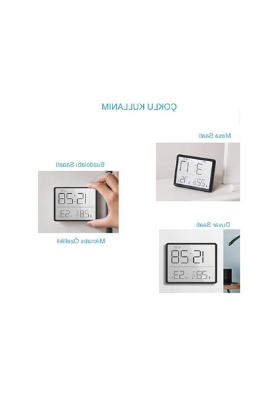 Mini Saat Alarm, Lcd Dijital Ekran İle Sıcaklık Ölçer