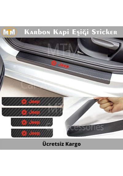 Jeep Karbon Kapı Eşiği Sticker (4 Adet)