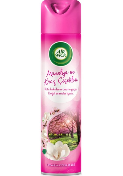 2 Adet Air Wick Aerosol Manolya Ve Kiraz 300 Ml Çok Renkli
