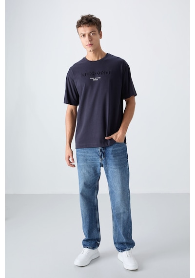 Tommy Life Lacivert Pamuklu Kalın Yumuşak Dokulu Oversize Fit Baskılı Erkek T-shirt - 88328 Lacivert Tommy Life Lacivert Pamuklu Kalın Yumuşak Dokulu Oversize Fit Baskılı Erkek T-shirt - 88328 Lacivert