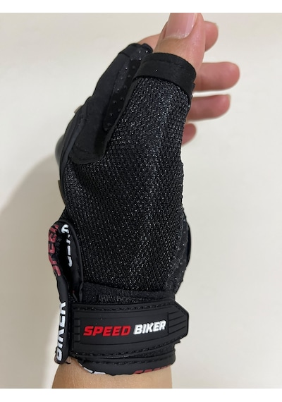 Speed Biker Kısa Parmak Yazlık Motosiklet Eldiveni Siyah Ce En 13594  Sertifikalı