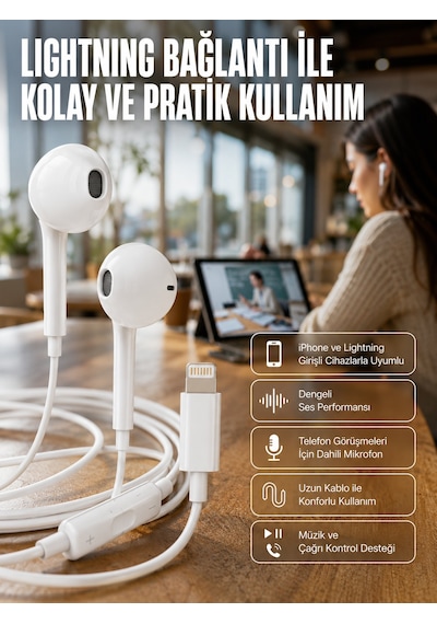 Konforlu Ergonomik Kare Tasarımlı Müzik Ve Çağrı Kulaklığı Yeni Nesil Belirtilmemiş