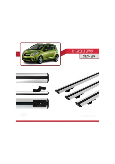 Chevrolet Spark 2009-2014 Arası İle Uyumlu Basic Model Ara Atkı Tavan Barı Gri 3 Adet