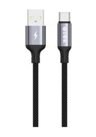 S-link Armor Uc-01 12w 1.2m Usb To Type-c Pd Örgülü Metal Başlıklı Siyah Hızlı Şarj Kablosu Kdo