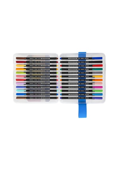 Fineliner Kalem 24 Renk Plastik Kutu 0.4mm Keçe Uçlu Kalem 1 Pake