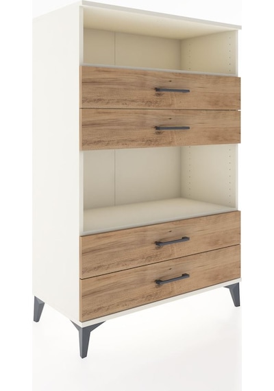 Hyperion Dolap 2 Raflı 4 Çekmeceli 88x44x134 Aytaşı-çam Aytası